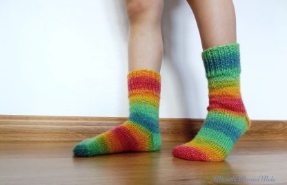 Sosete tricotate manual pentru copii_ din lana _Fir Opal_marimea 22-23