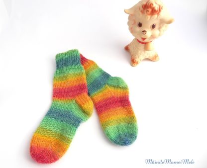 Sosete tricotate manual pentru copii_ din lana _Fir Opal_marimea 22-23_4